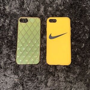 yellow Phone Case with Green Diamond Pattern Case